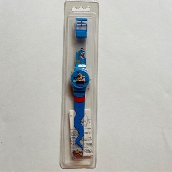 Vintage Disney Reto Aladdin Genie Jasmine Blue Digital Dead Stock Watch - Picture 2 of 9